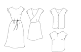 Patron couture robe, top Leaf / PDF (A4, A3, A0, US Letter) – Tailles 34 à 56 – Cadres, Calques par Taille, Vidéoprojection