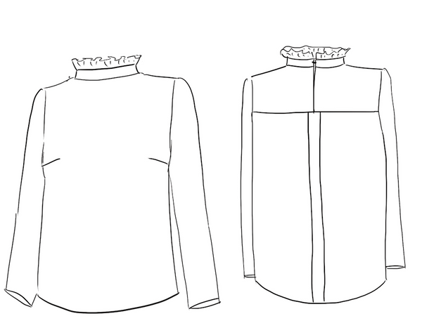 Dahlia blouse sewing pattern / PDF (A4, A3, A0, US Letter) - Frames, Layers by Size, Video Projection