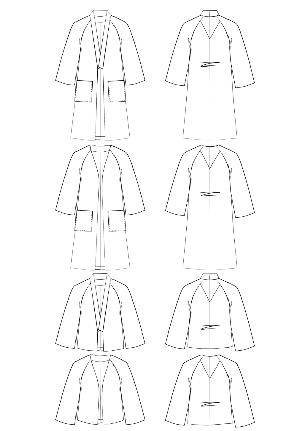 Patron couture veste Nage Libre / PDF (A4, A3, A0, US Letter) - Cadres, Calques par Taille, Vidéoprojection