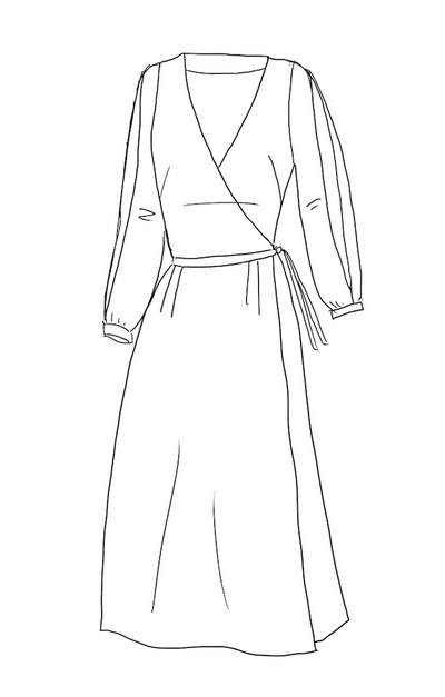 Sewing pattern for Tamara long wrap dress / PDF (A4, A3, A0, US Letter   Maison Fauve