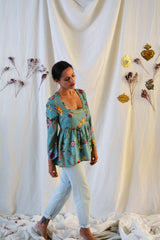 Patron couture robe, blouse encolure carrée Sybil / PDF (A4, A3, A0, US Letter) - Cadres, Calques par Taille, Vidéoprojection