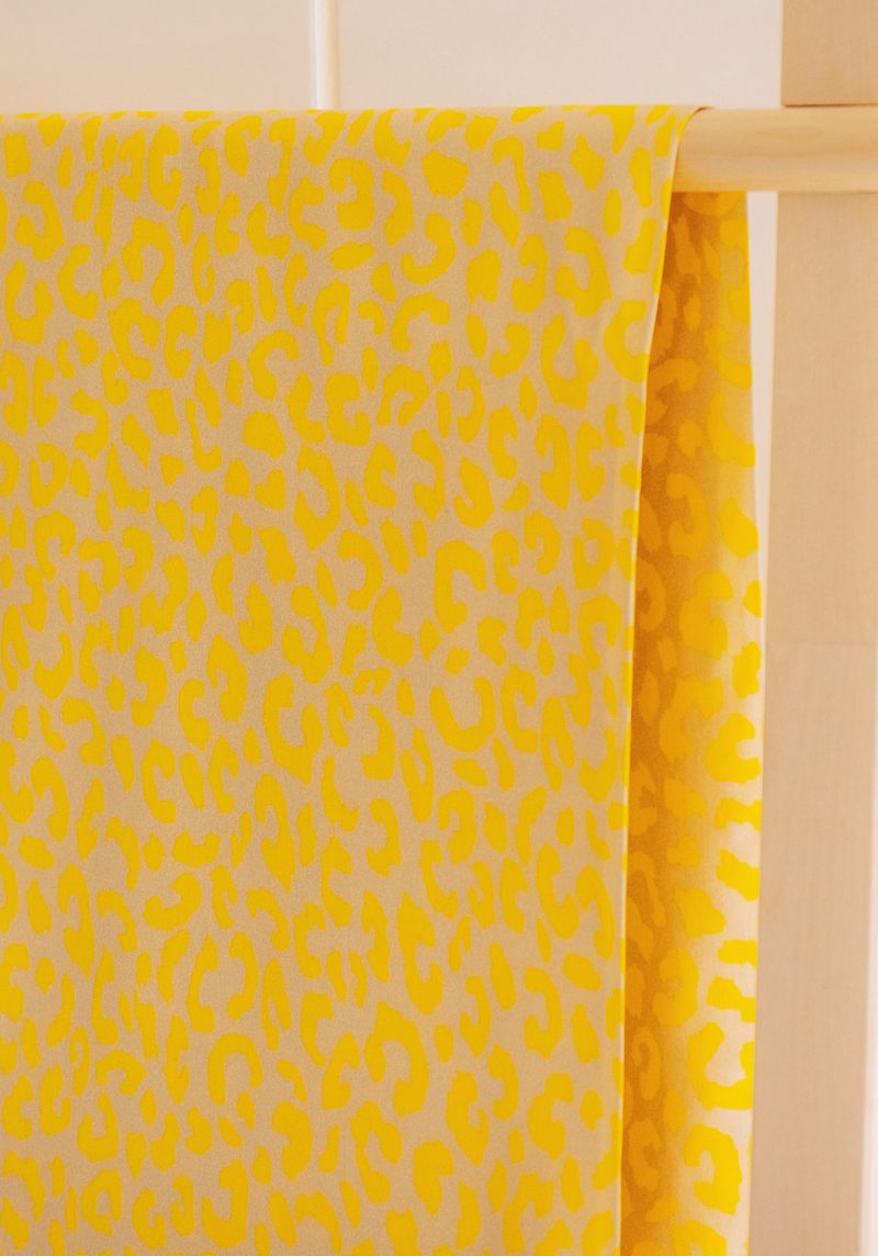 Tissu popeline de viscose Léo Jaune Fizz - par 10 cm